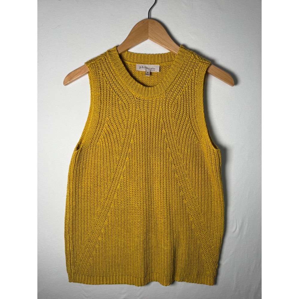 Ribbed Philosophy Republic Clothing Sweater Vest Womens Medium Yellow Excellent